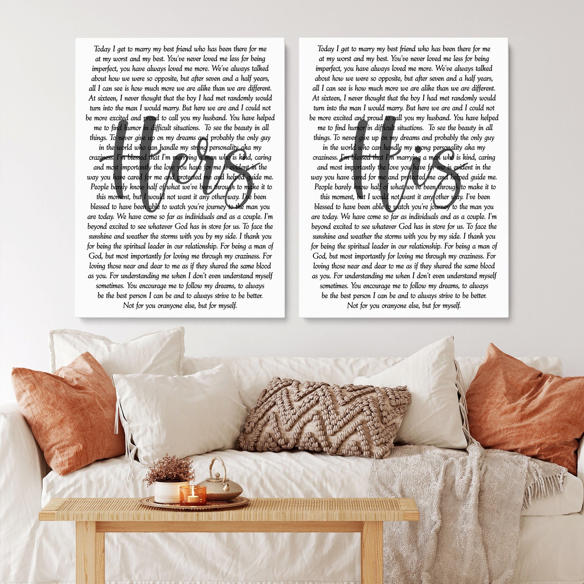 24x36 Personalized Wall Art Canvas Wedding Vows -  Israel
