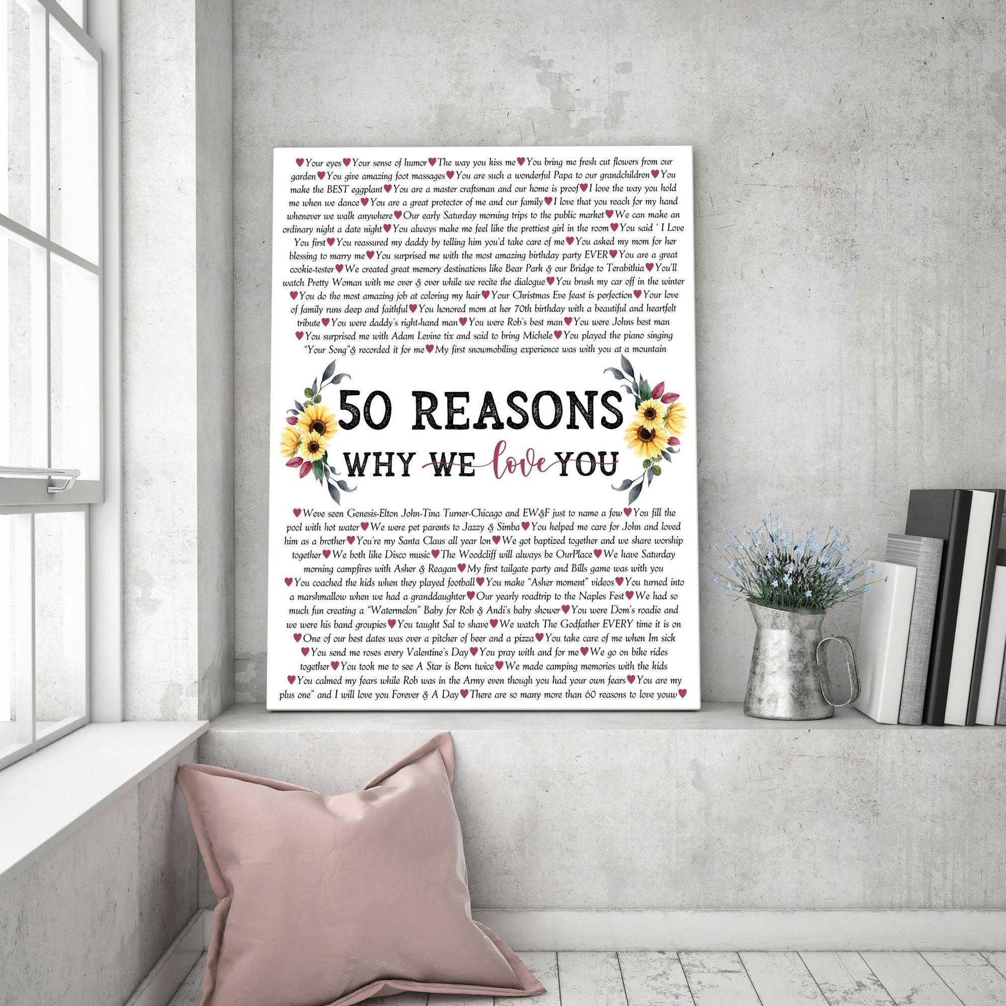 50 Reasons We Love You Photo Canvas, Personalized 50th Birthday Gift For  Grandma, Gifts For 50th Birthday Woman - Best Personalized Gifts for  Everyone